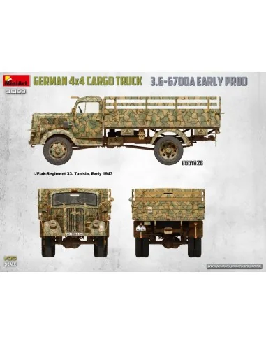 German 3t 4x4 Cargo Truck 3.6-6700A Early Prod, 1/35 - MiniArt 35199