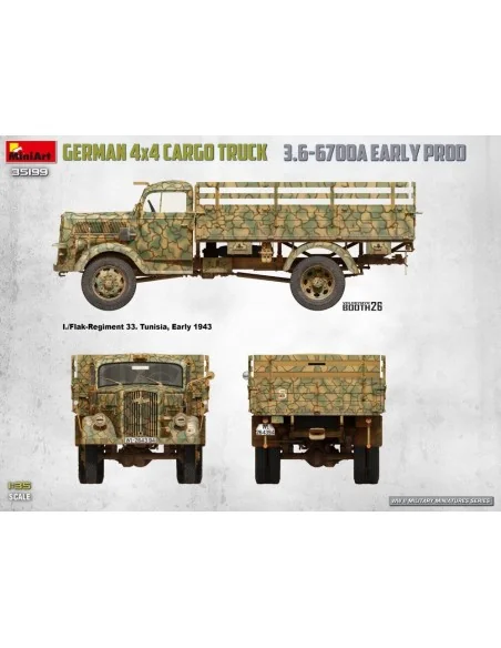 German 3t 4x4 Cargo Truck 3.6-6700A Early Prod, 1/35 - MiniArt 35199