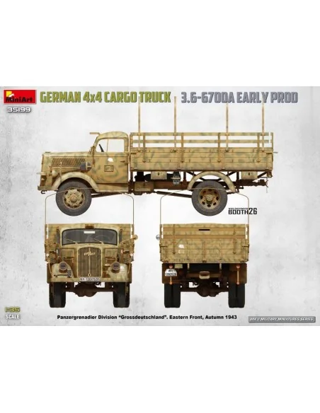 German 3t 4x4 Cargo Truck 3.6-6700A Early Prod, 1/35 - MiniArt 35199
