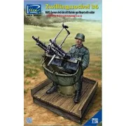 WWII German Zwillingssockel 36 Anti-Aircraft MG Mount w.Solider(inc... WWII German Zwillingssockel 36 Anti-Aircraft MG Mount w.Solider(inc...