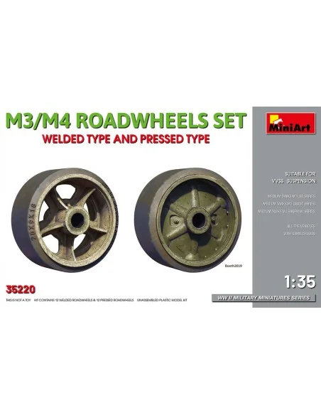 M3/M4 Roadwheels Set Welded Ttype And Pressed Type, 1/35 - MiniArt ...