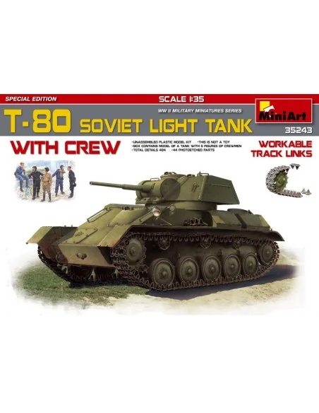 T-80 Soviet Light Tank w/Crew.Special Edition, 1/35 - MiniArt 35243