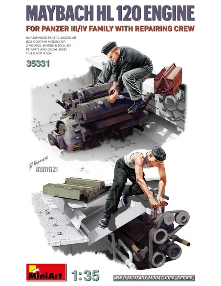 Maybach HL 120 Engine for Panzer III/IV Family w/Repair Crew, 1/35 ...