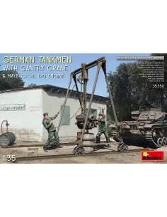 German Tankmen with Gantry Crane & Maybach HL 120 Engine, 1/35 - Mi...