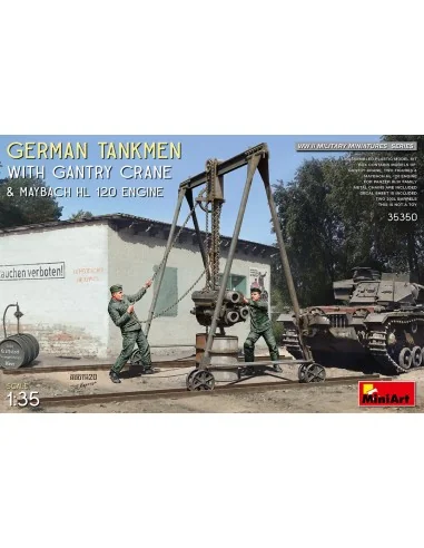 German Tankmen with Gantry Crane & Maybach HL 120 Engine, 1/35 - Mi...