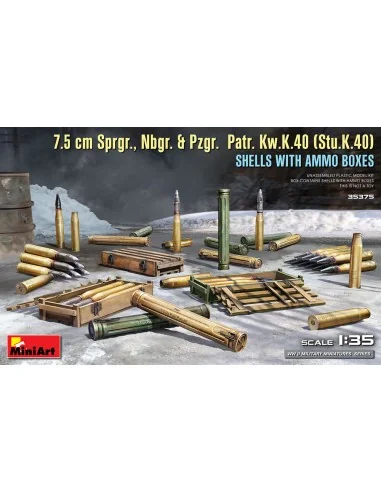 7.5 cm Sprgr., Nbgr. & Pzgr. Patr. Kw.K.40 (Stu.K.40) Shells with A...