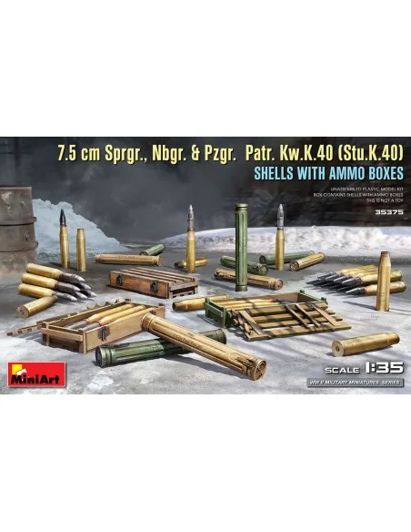 7.5 cm Sprgr., Nbgr. & Pzgr. Patr. Kw.K.40 (Stu.K.40) Shells with A...