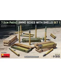 7.5cm PaK40 Ammo Boxes w/Shells Set 1, 1/35 - MiniArt 35398