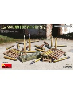 7.5cm PaK40 Ammo Boxes w/Shells Set 2, 1/35 - MiniArt 35402