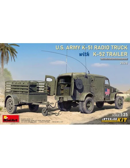 US Army K-51 Radio Truck w/K-52 Trailer. Interior Kit, 1/35 - MiniA...