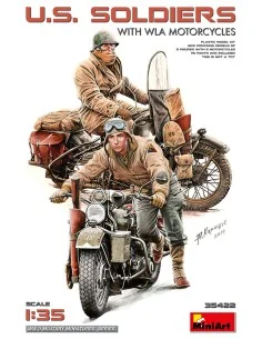 U.S. Soldiers w/ WLA Motorcycles, 1/35 - MiniArt 35422