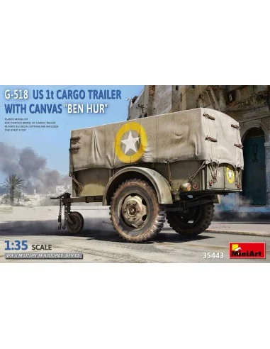 G-518 US 1t Cargo Trailer Ben Hur w/Canvas, 1/35 - MiniArt 35443
