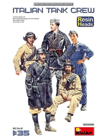 [NO_DESC] Italian Tank Crew. Resin Heads, 1/35 - MiniArt 35500