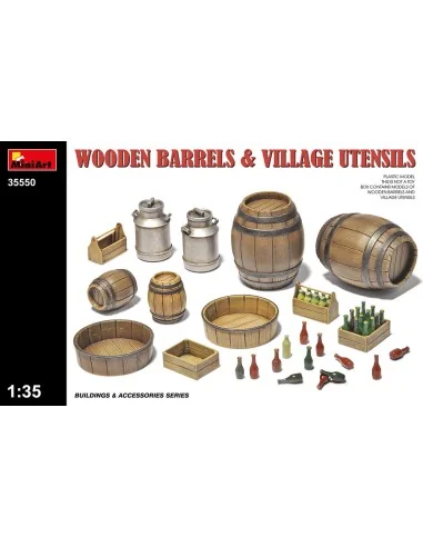 Wooden Barrels & Village Utensils, 1/35 - MiniArt 35550