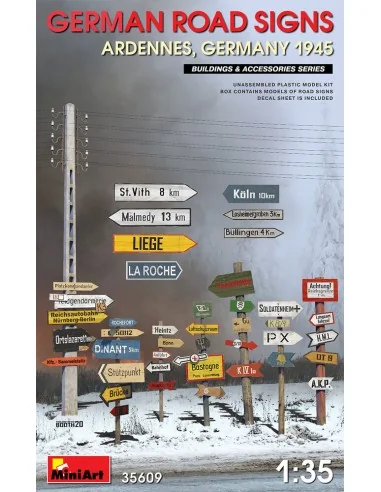 German Road Signs WW2 (Ardennes, Germany 1945), 1/35 - MiniArt 35609