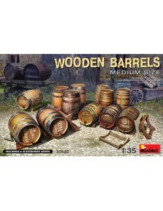[NO_DESC] Wooden Barrels. Medium Size, 1/35 - MiniArt 35630