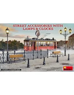 Street Accessories With Lamps & Clocks, 1/35 - MiniArt 35639