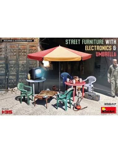 [NO_DESC] Street Furniture With Electronics & Umbrella, 1/35 - Mini...