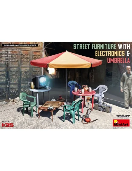 [NO_DESC] Street Furniture With Electronics & Umbrella, 1/35 - Mini...