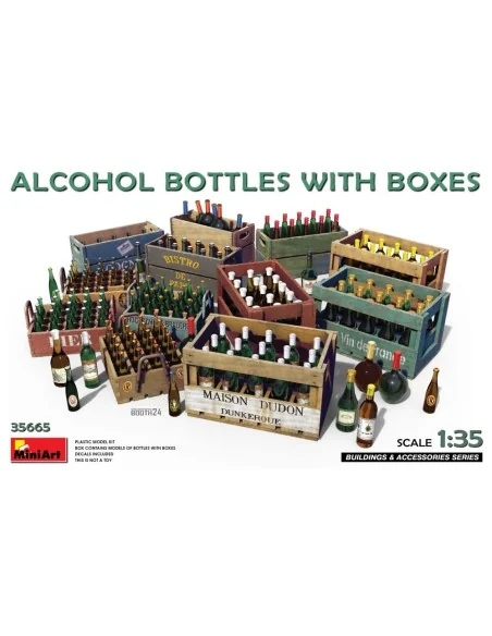 Alcohol Bottles w/Boxes, 1/35 - MiniArt 35665