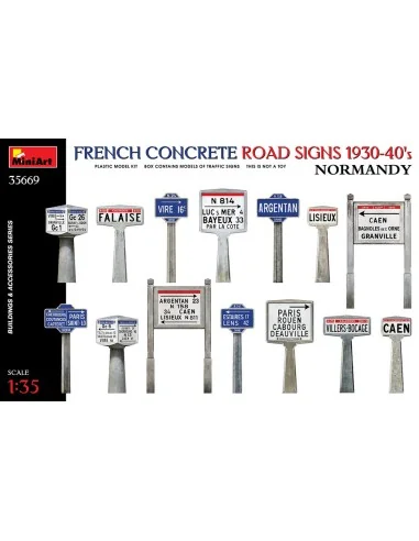 French Concrete Road Signs 1930-40's. Normandy, 1/35 - MiniArt 35669