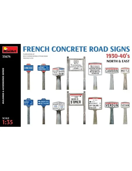 French Concrete Road Signs 1930-40's. North & East, 1/35 - MiniArt ...
