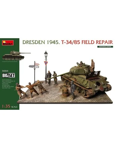 Dresden 1945. T-34/85 Field Repair. Big Set, 1/35 - MiniArt 36064
