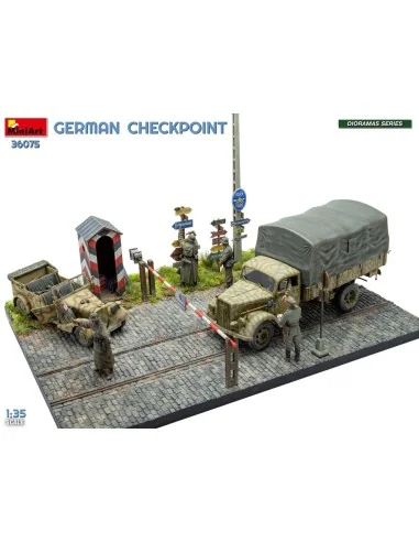 German Checkpoint. 3t Cargo Truck 3, 6-36S & Kfz.1 Type 170VK w/ Fe...