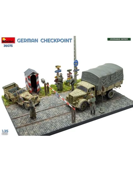 German Checkpoint. 3t Cargo Truck 3, 6-36S & Kfz.1 Type 170VK w/ Fe...