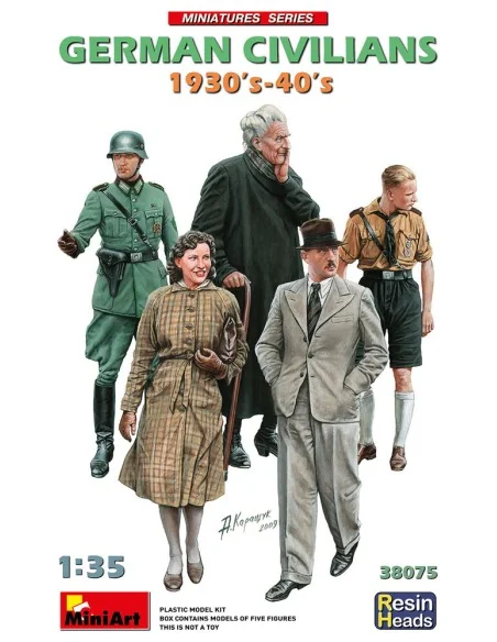 German Civilians 1930-40s. Resin Heads, 1/35 - MiniArt 38075