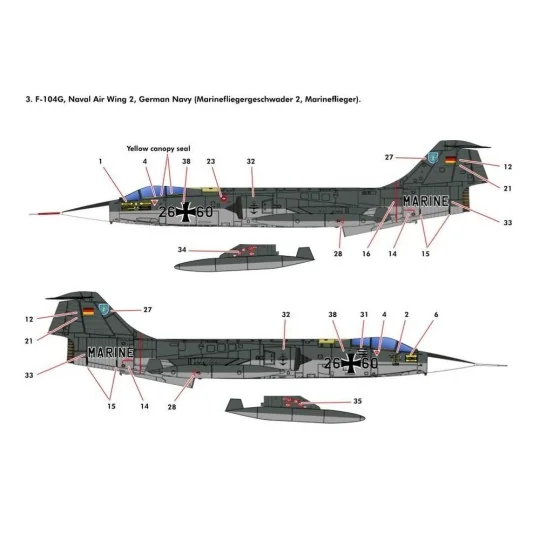 F-104G German Air Force and Marine, 1/48 - KINETIC K48083
