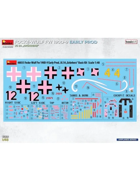 Focke-Wulf Fw 190D-9 Early Prod. JG 54 Grünherz Basic Kit., 1/48 - ...