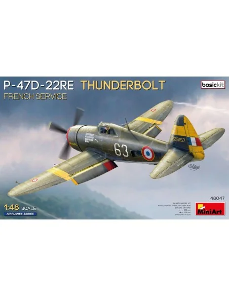 P-47D-22RE Thunderbolt. French Service. Basic Kit, 1/48 - MiniArt 4...