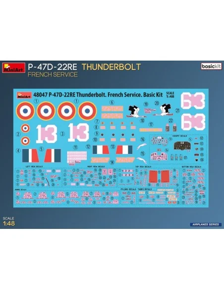 [NO_DESC] P-47D-22RE Thunderbolt. French Service. Basic Kit, 1/48 -...