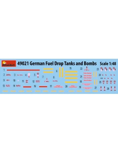 [NO_DESC] German Fuel Drop Tanks and Bombs, 1/48 - MiniArt 49021
