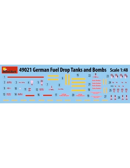 [NO_DESC] German Fuel Drop Tanks and Bombs, 1/48 - MiniArt 49021