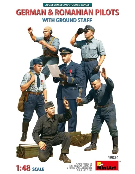 German & Romanian Pilots w/Ground Staff, 1/48 - MiniArt 49024
