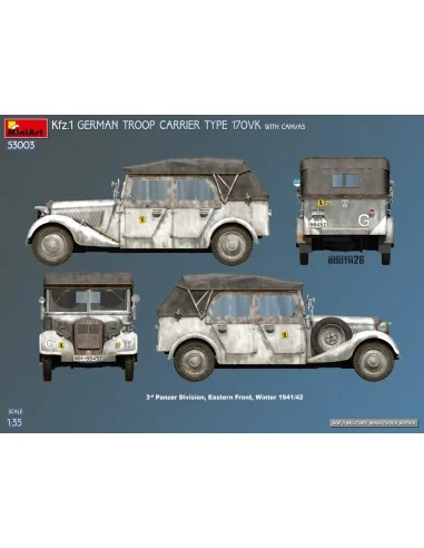Kfz.1 German Troop Carrier Type 170VK w/Canvas, 1/35 - MiniArt 53003