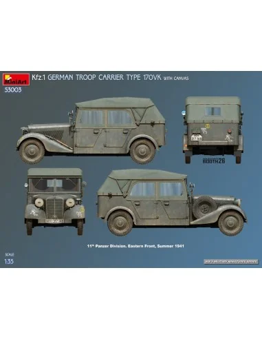 Kfz.1 German Troop Carrier Type 170VK w/Canvas, 1/35 - MiniArt 53003