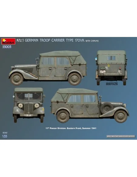 Kfz.1 German Troop Carrier Type 170VK w/Canvas, 1/35 - MiniArt 53003