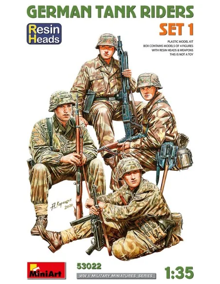 German Tank Riders Set 1. Resin Heads, 1/35 - MiniArt 53022