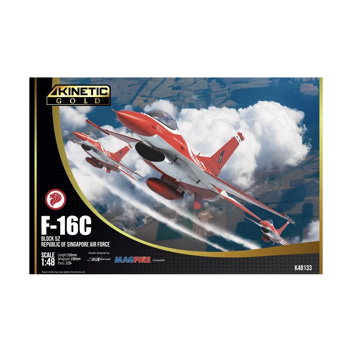 RSAF F-16C BLACK KNIGHT, 1/48 - KINETIC K48133