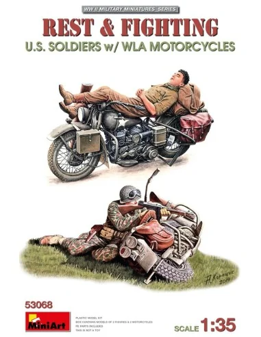 [NO_DESC] Rest & Fighting. U.S. Soldiers w/ WLA Motorcycles, 1/35 -...