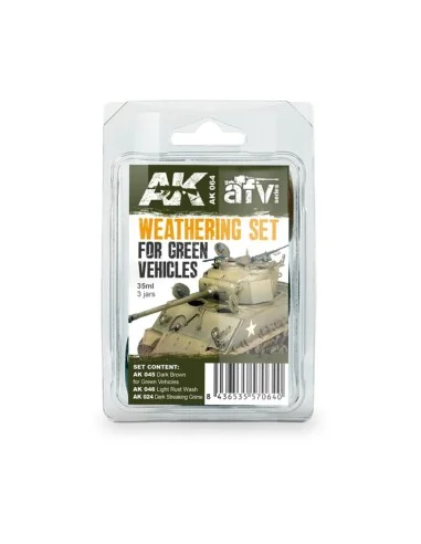 GREEN VEHICLES WEATHERING SET - AK Interactive AK064