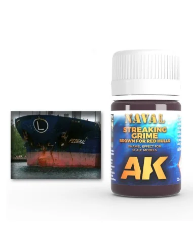 BROWN STREAKING GRIME FOR RED HULLS - AK Interactive AK304