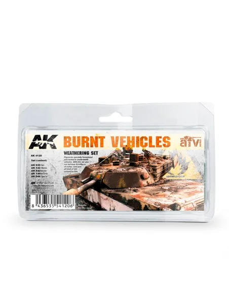 BURNT VEHICLES SET - AK Interactive AK4120