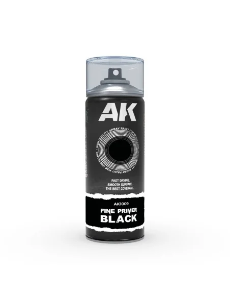 Fine Primer Black - Spray 400ml (Includes 2 nozzles) - AK Interacti...