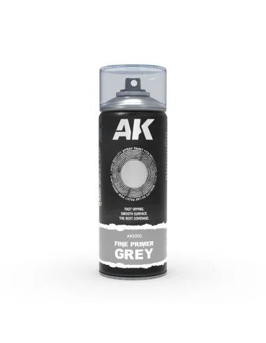 Fine Primer Grey - Spray 400ml (Includes 2 nozzles) - AK Interactiv...