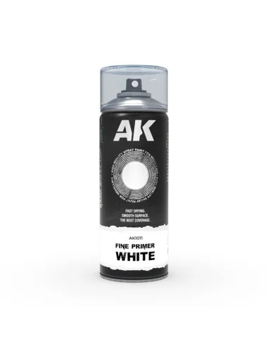 Fine Primer White - Spray 400ml (Includes 2 nozzles) - AK Interacti...