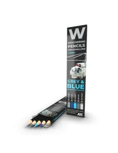 WATERCOLOR PENCIL SET GREY AND BLUE CAMOUFLAGES SET - AK Interactiv...